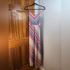HeartSoul Colorful Striped Maxi Dress Sz Small